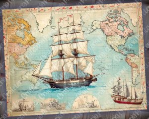 12 papers | Vintage Retro World Map Scrapbooking Papers | Shabby Chic Ephemera and Intricate Illustrations | Perfect for Junk Journals