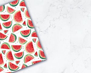 Watermelon Slices Clipart Digital Pattern Paper | Cute Doodle Style | Seamless Texture | Watercolor Illustration | Big Elements