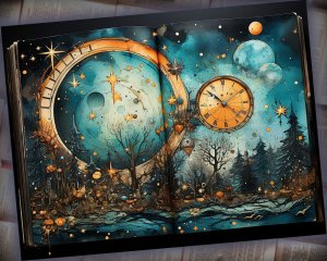 12 Papers | Whimsical Moon and Stars Scrapbooking Kit with Painterly Textures and Mysterious Backdrops | Printable Pages for Junk Journals