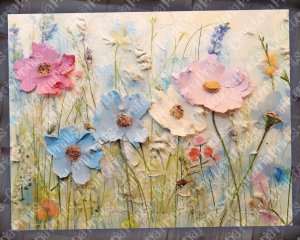 20 Pages of Painted Wildflowers Background, Vivid Colors, Shabby Chic Ephemera, Scrapbooking, Perfect for Invitations, Digital Planners