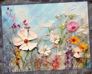 20 Pages of Painted Wildflowers Background, Vivid Colors, Shabby Chic Ephemera, Scrapbooking, Perfect for Invitations, Digital Planners