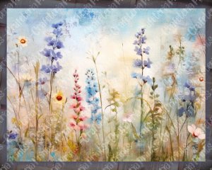 20 pages of Painted Wildflowers Background, Vivid Colors, Shabby Chic Ephemera for Scrapbooking, Invitations, Digital Planners