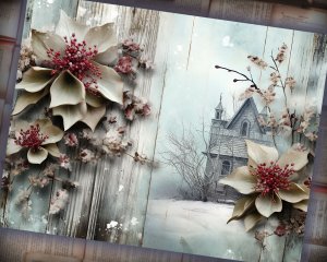 12 papers | Winter Tales Frozen Fairy Tale Scrapbooking Kit, Shabby Chic Ephemera, Junk Journal Printable Pages, Scrapbook Background Design