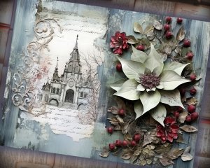 12 papers | Winter Tales Frozen Fairy Tale Scrapbooking Kit, Shabby Chic Ephemera, Junk Journal Printable Pages, Scrapbook Background Design