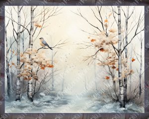 Winter Forest Digital Junk Journal Background, Fairy Forest Collage Printable, Nature Journal Paper, Forest Background, Shabby Chic Ephemera