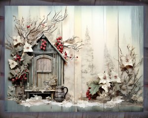 12 papers | Winter Tales Frozen Fairy Tale Scrapbooking Background, Shabby Chic Ephemera for Junk Journal Kit, Printable Pages and Paper