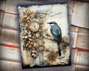 20 Papers | Winter Junk Journal Kit, Printable Snow Scrapbooking Sheets, Shabby Chic Ephemera, Journaling Pages, Scrapbooking Paper Bundle