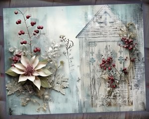 12 papers | Winter Tales Scrapbooking Kit, Frozen Fairy Tale Background, Shabby Chic Ephemera, Junk Journal Printable Pages, Shabby Papers