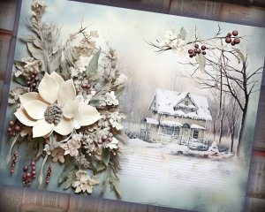 12 papers | Winter Tales Scrapbooking Kit, Frozen Fairy Tale Background, Shabby Chic Ephemera, Junk Journal Printable Pages, Shabby Papers