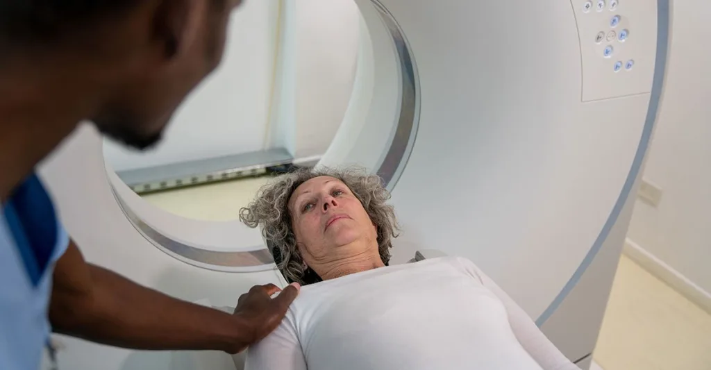 Anxious patient MRI machine