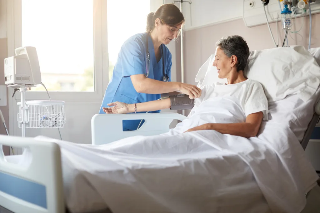 Nurse with older patient