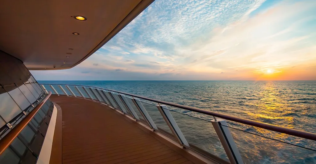 View of the deck on a cruise ship