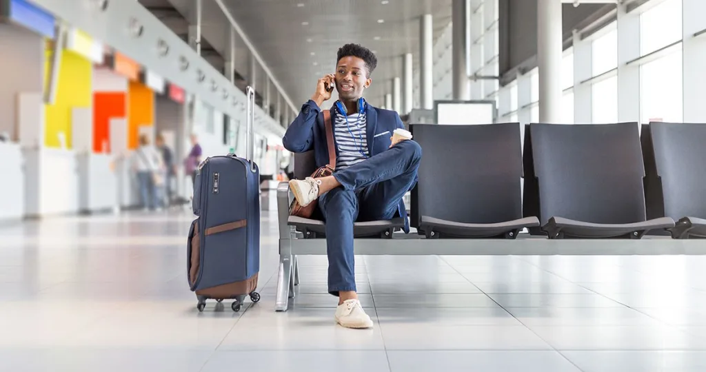 Man sitting in an airport