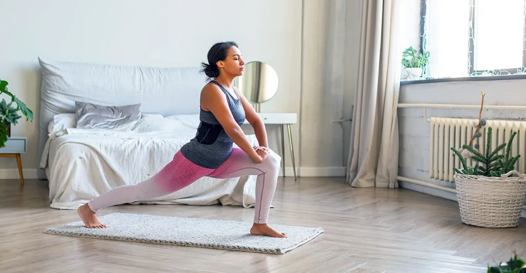 Woman makes stretching part of nurse workout schedule