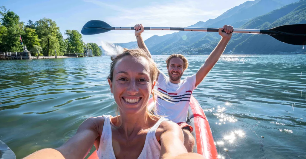 Two people in a kayak