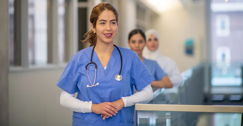 nurses standing together at a nurse residency program