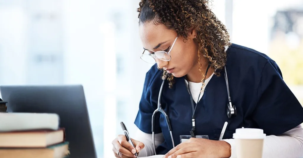 Nursing student working to earn a associate's degree in nursing