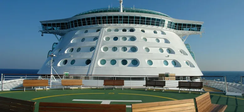 Cruise ship with helipad