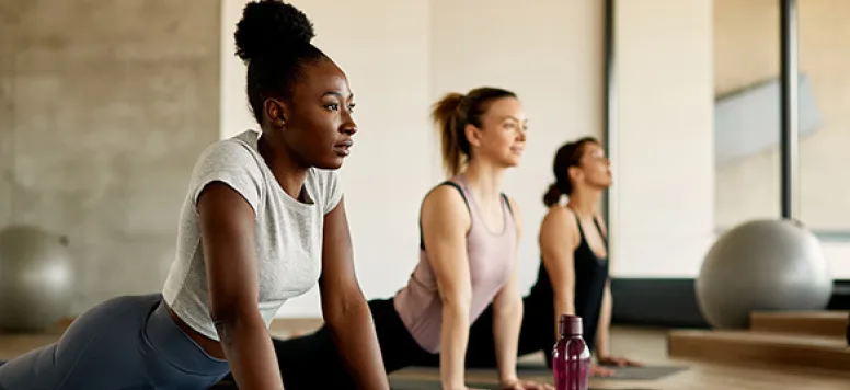 Women doing yoga