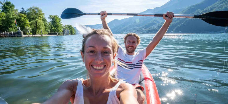 Two people in a kayak