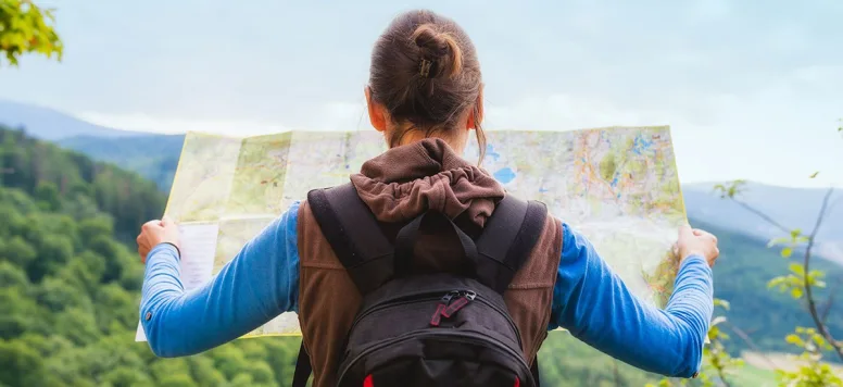 Woman holding map