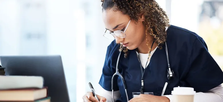 Nursing student working to earn a associate's degree in nursing