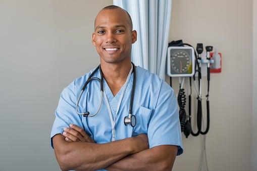 Happy nurse smiling