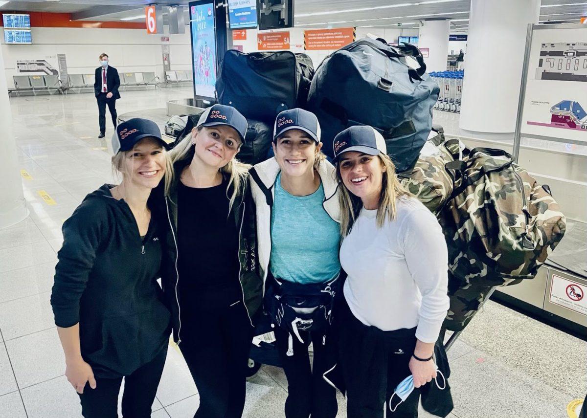 A group of Arizona physicians and nurses volunteered in March for a medical mission to help Ukrainian refugees in Poland and Ukraine. Pictured, from left, are Cheryl Macy, MD, an emergency room physician in Phoenix; Svetlana Reznikova-Steinway, MD, an emergency room physician in Mesa; Janet Semenova-Hornstein, PNP, RN, a pediatric nurse practitioner in Scottsdale; and Carla Stark, RN, an oncology nurse in Scottsdale.