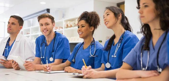 Nurses listening to a lecture