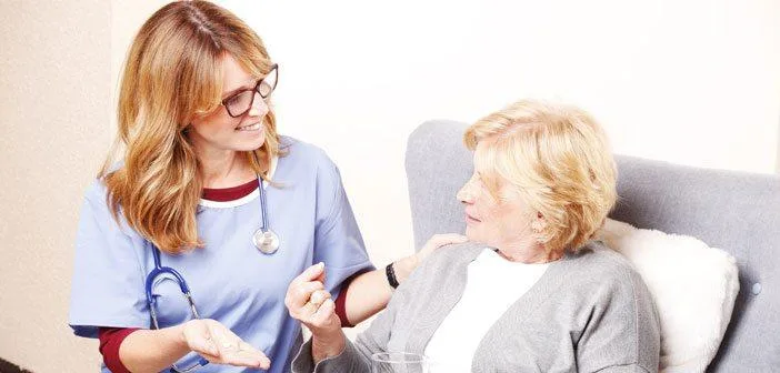 Nurse comforting patient