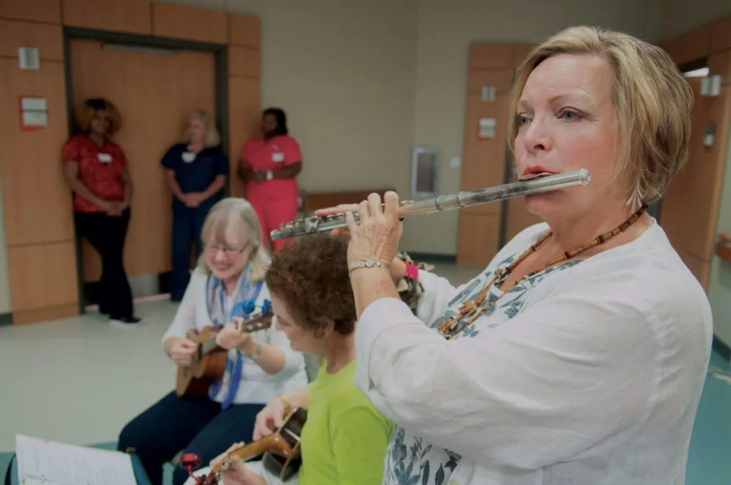 Woman playing the flute