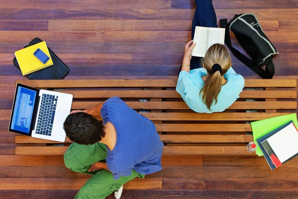 Students studying