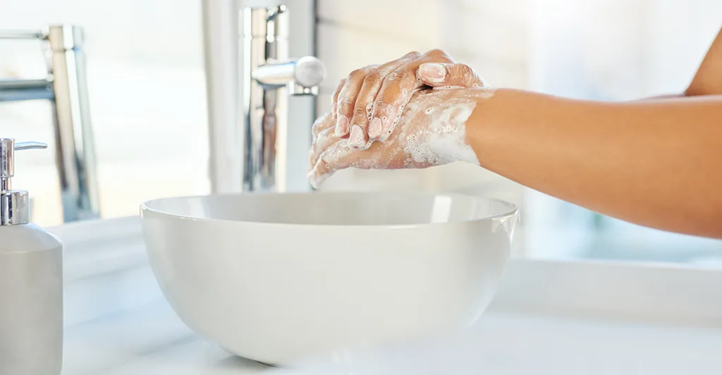 Nurse washing their hands