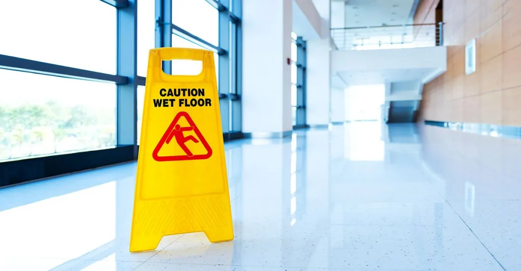 Caution wet floor