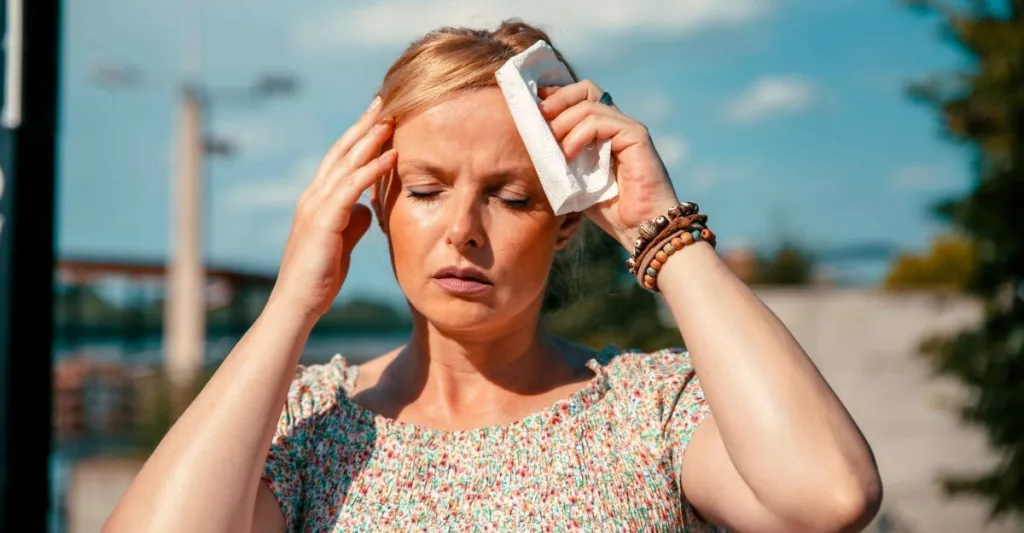 Woman in hot weather