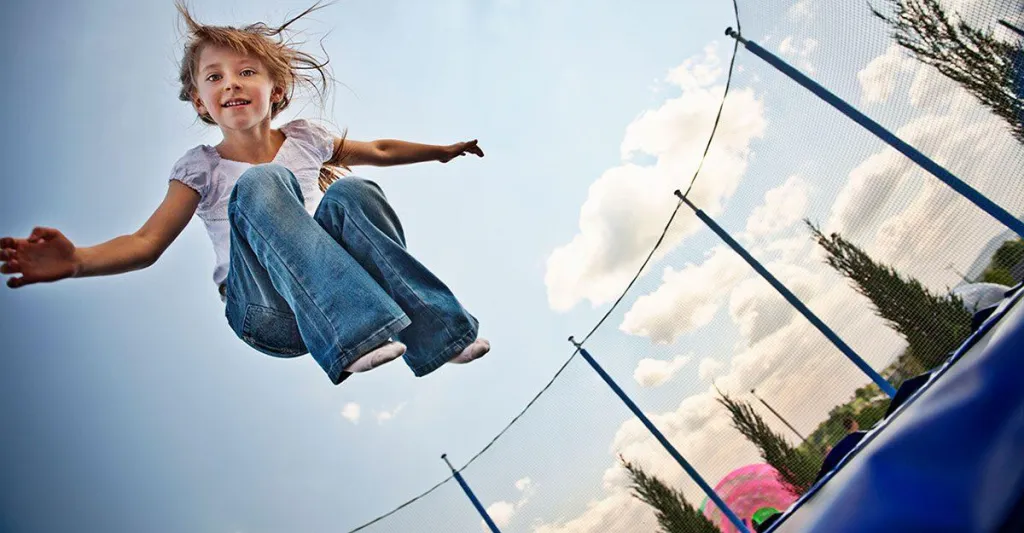 Girl on trampoline