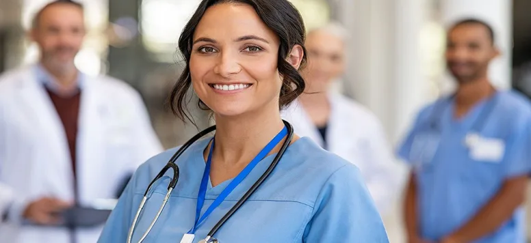 Female nurse smiling