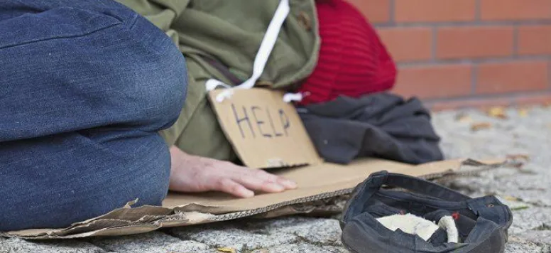 Unhoused person sleeping