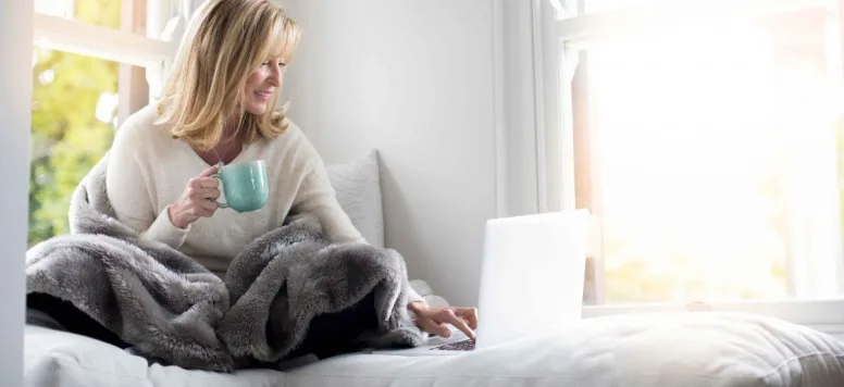 Woman working on a laptop