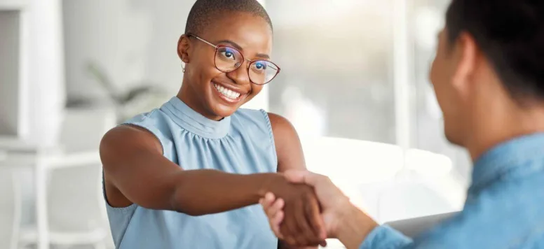 Two people shaking hands