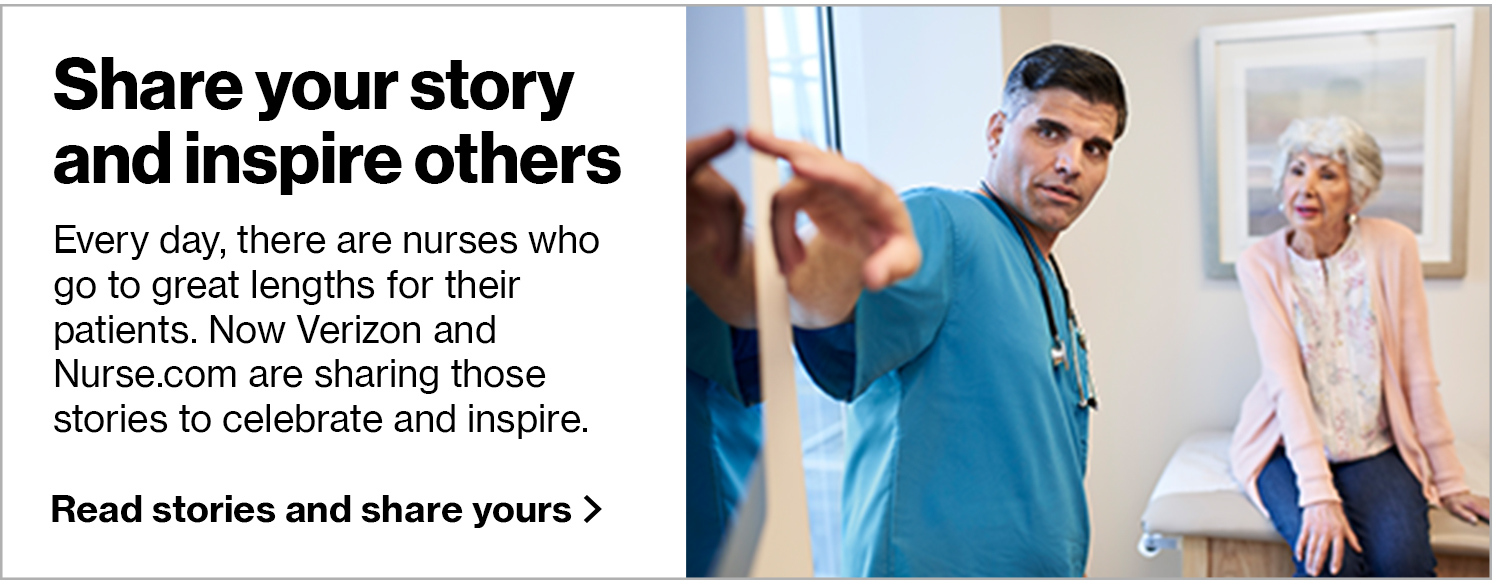 Advertisement for Nurse.com Nurse Stories - Share your nurse story