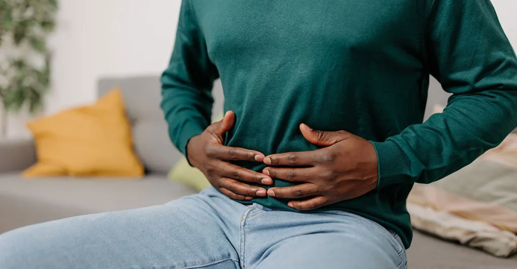 person with digestive condition