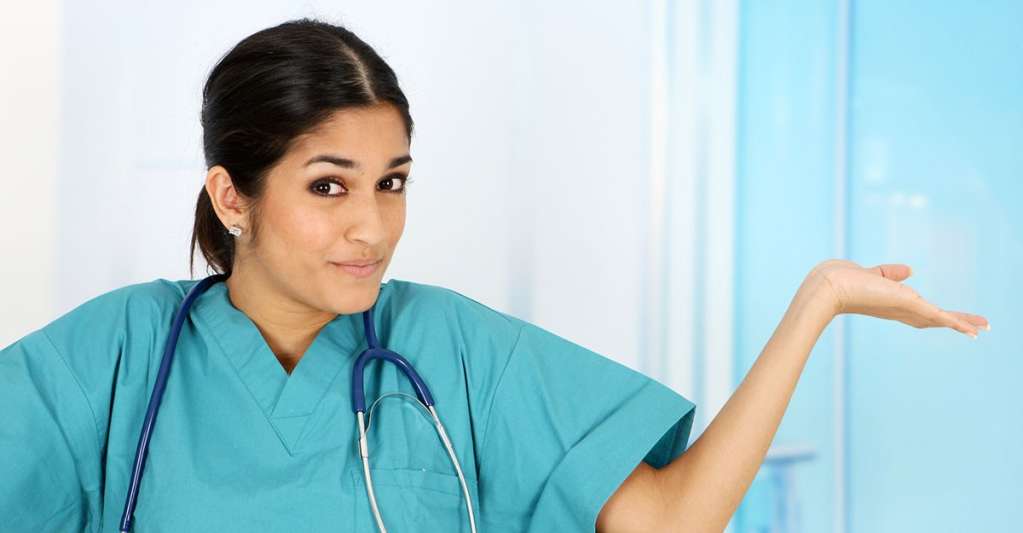 Nurse shrugging
