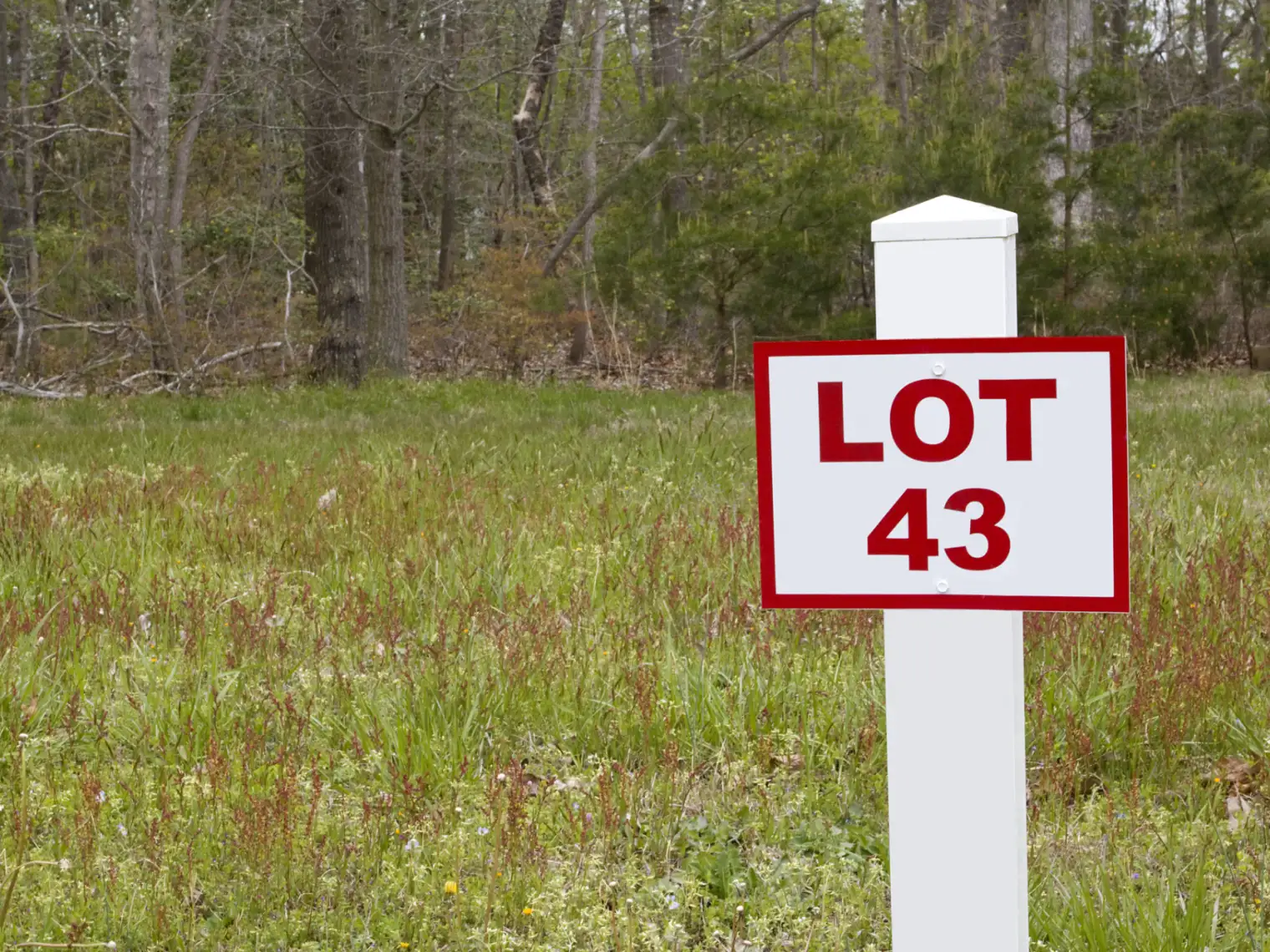 vacant lot number sign