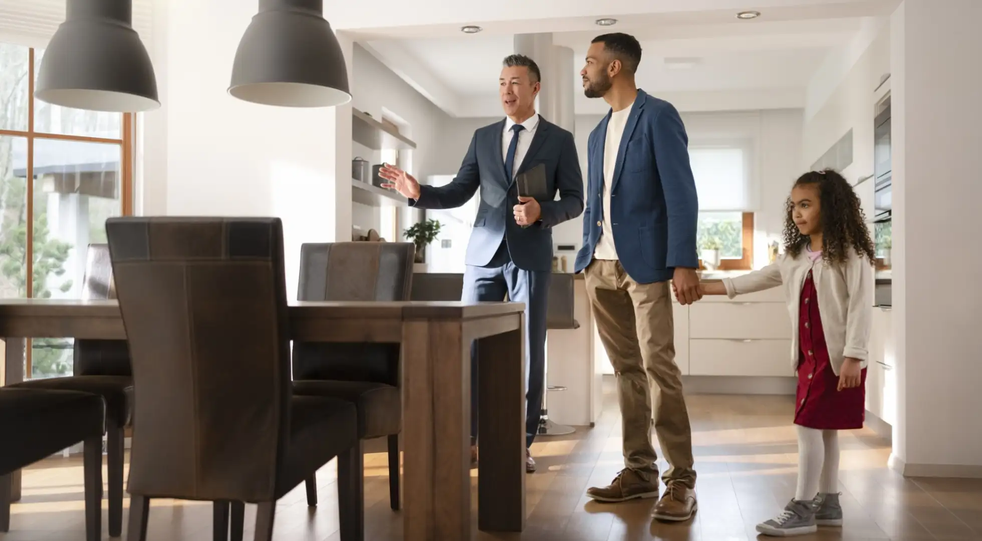 Realtor showing a home