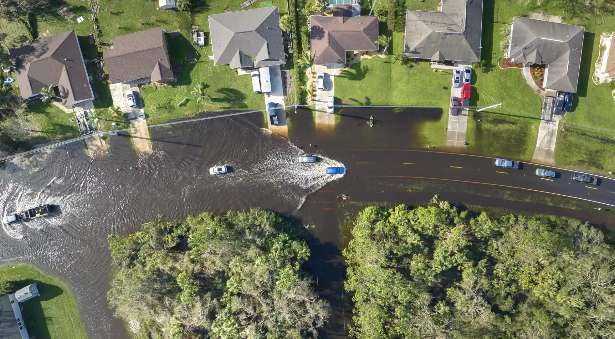 A flooded neighborhood