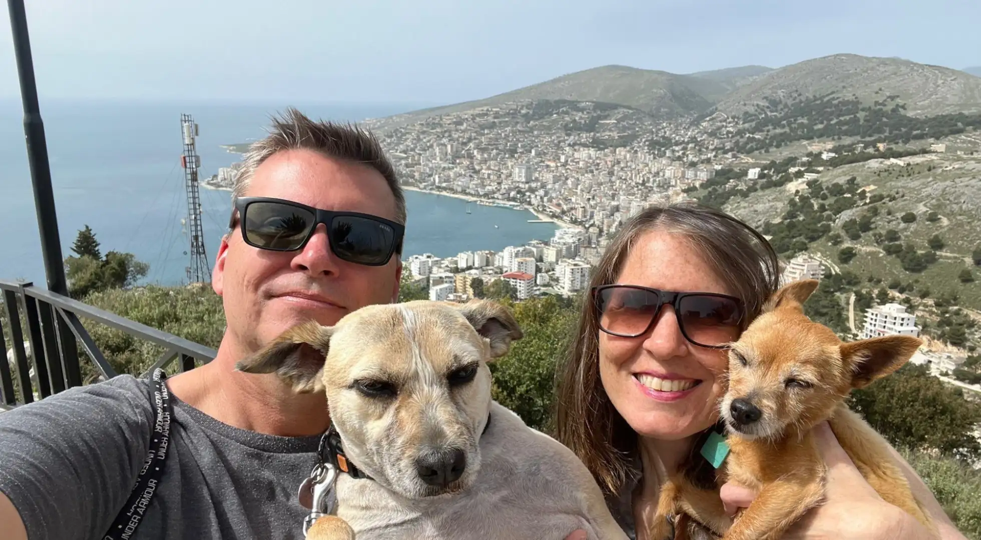 Julie and Warren Knox above Tivat, Montenegro