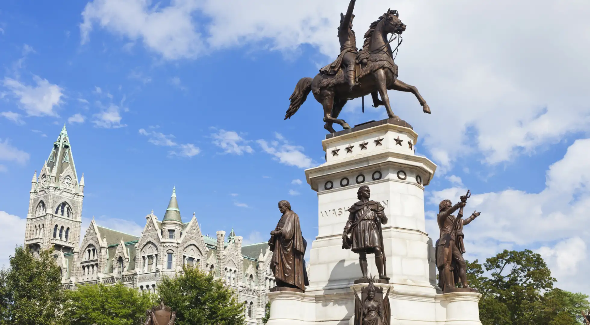 george washington statue in historic downtown richmond, virginia: down payment assistance