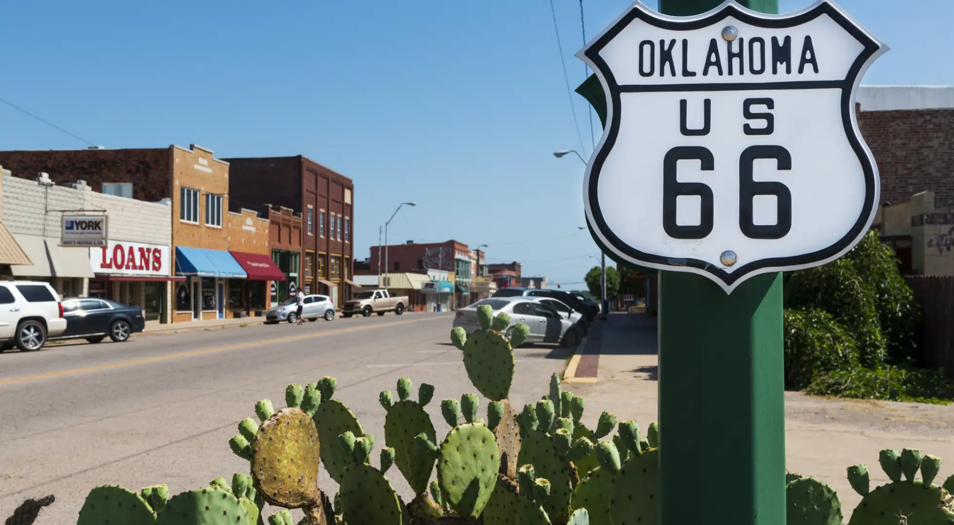 route 66 sign in small town in oklahoma: down payment assistance