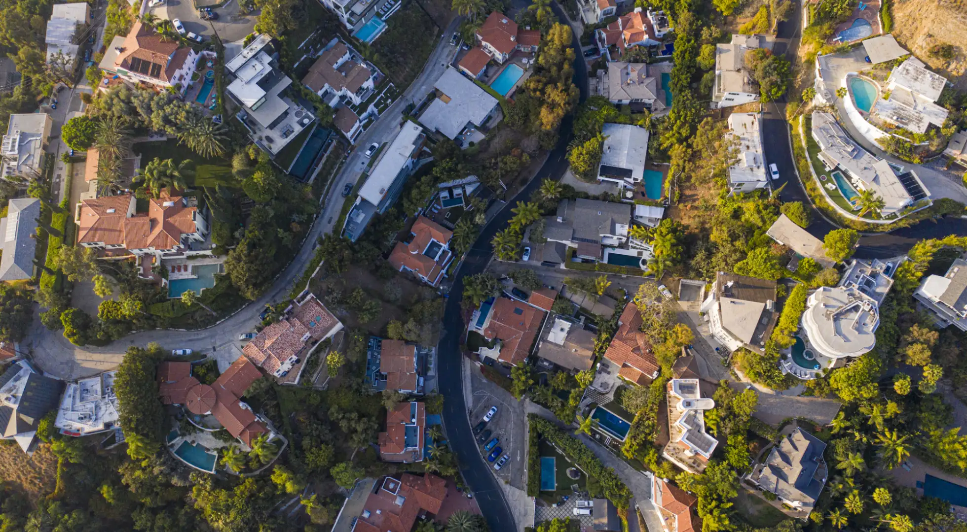 aerial view of neighorhood